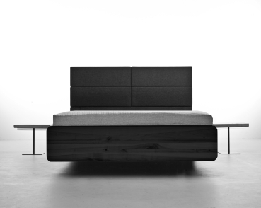 BOXSPRING  schwarzes schwebendes extravagantes Bett aus Massivholz